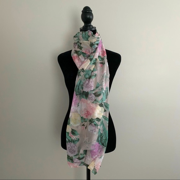 H&M Accessories - Womens H&M Floral Scarf Semi-Sheer Summer Scarf